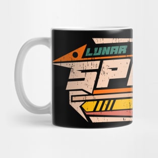 Space design Lunar spaceport logo emblem futuristic industries Mug